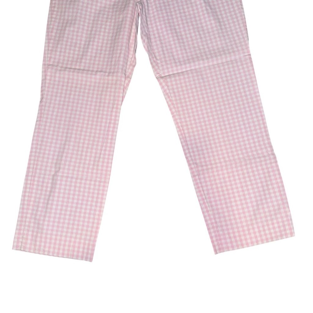 Lauren Ralph Lauren Straight Leg Pants Womens 10 Pink White Checkered Check - Picture 4 of 8